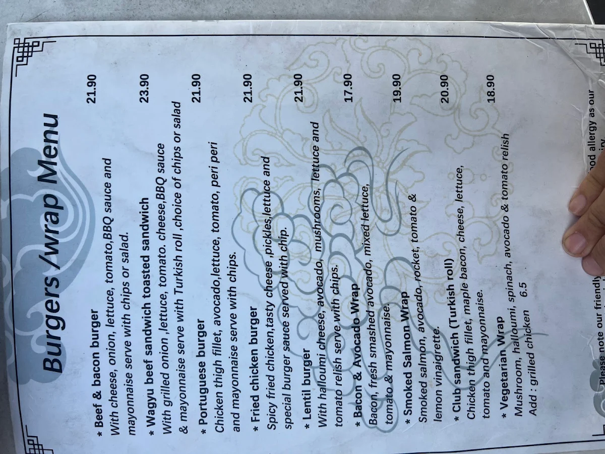 Menu, One2One Cafe Oatley