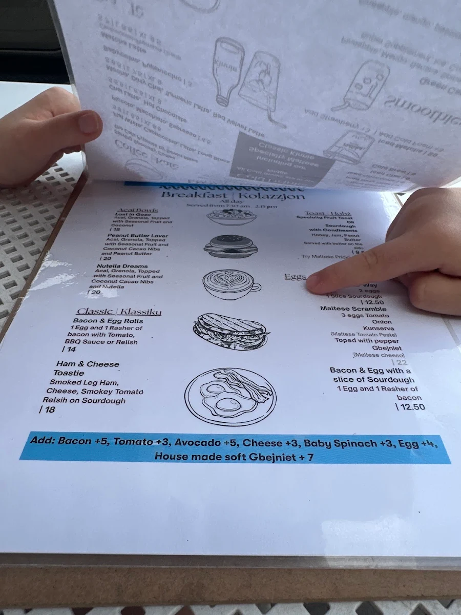 Menu, Little Gozo