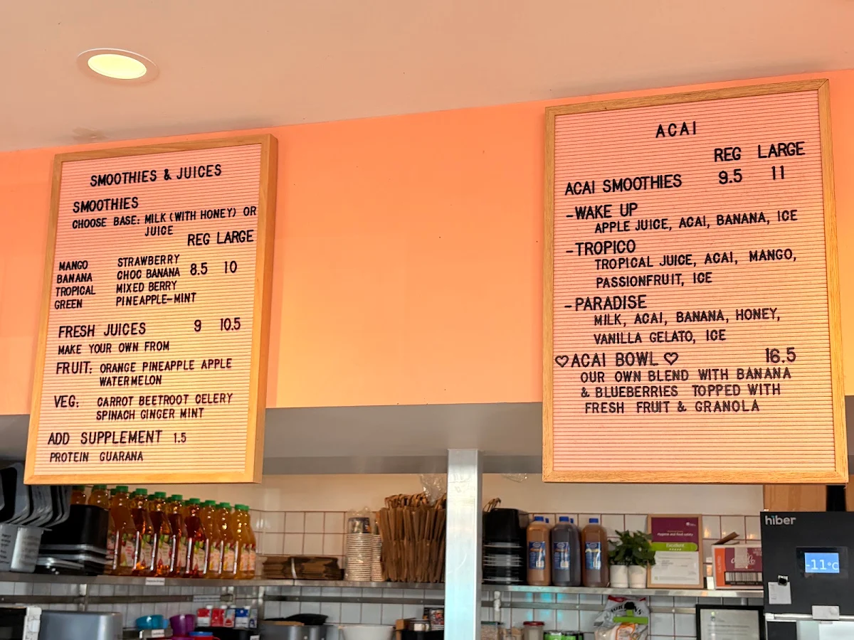 Menu, Tango Gelato Kingscliff