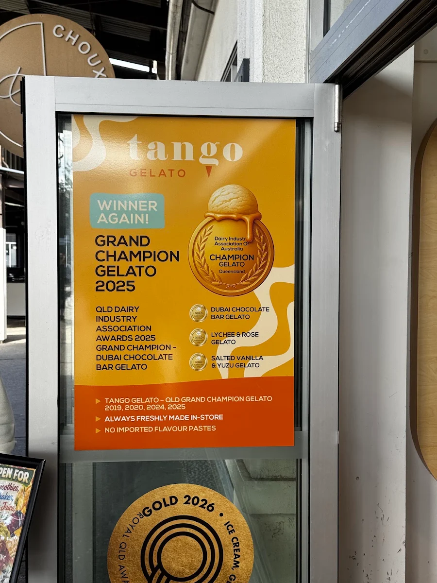 Menu, Tango Gelato Kingscliff