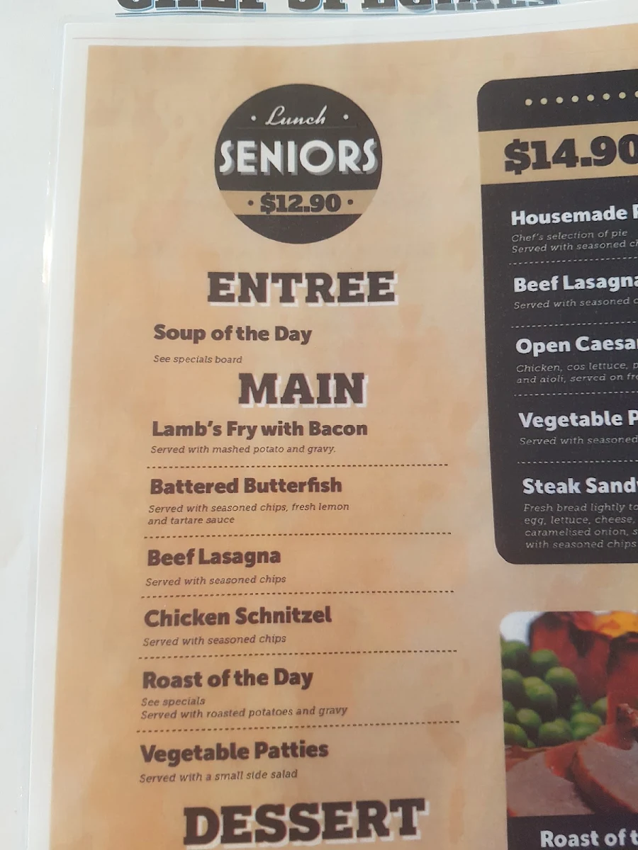Menu, Jimmy Deane's Bar, Bistro & Gaming