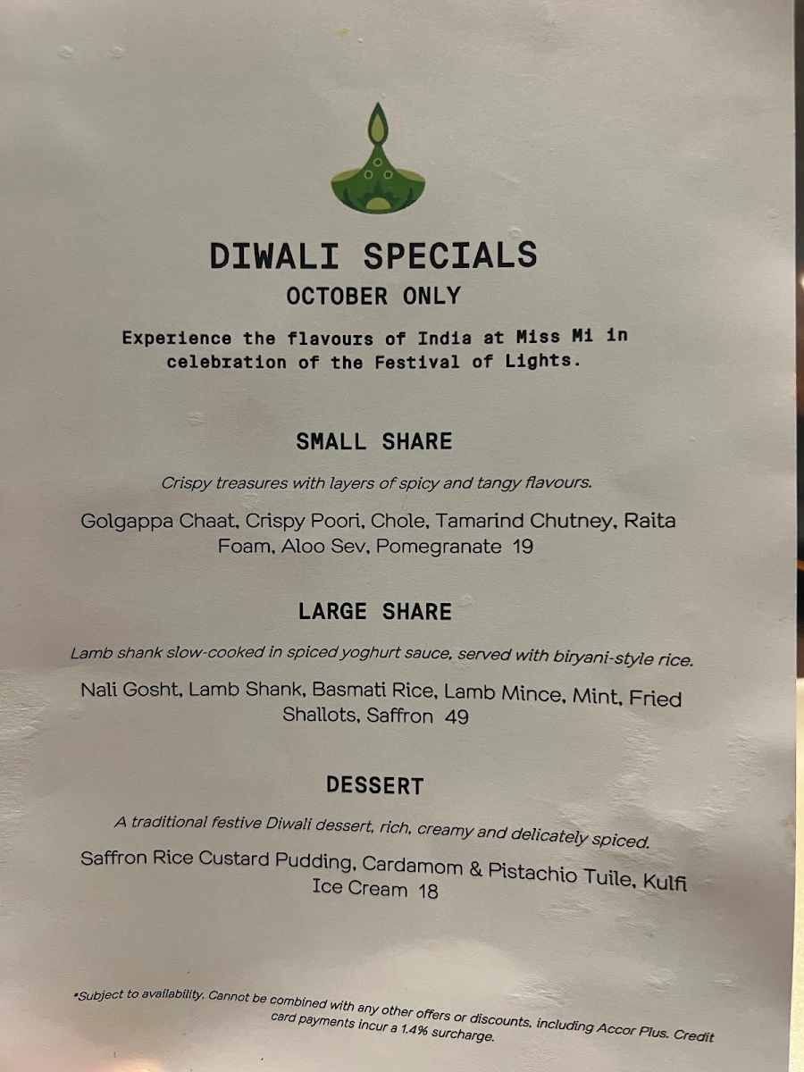 Menu, Miss Mi Perth