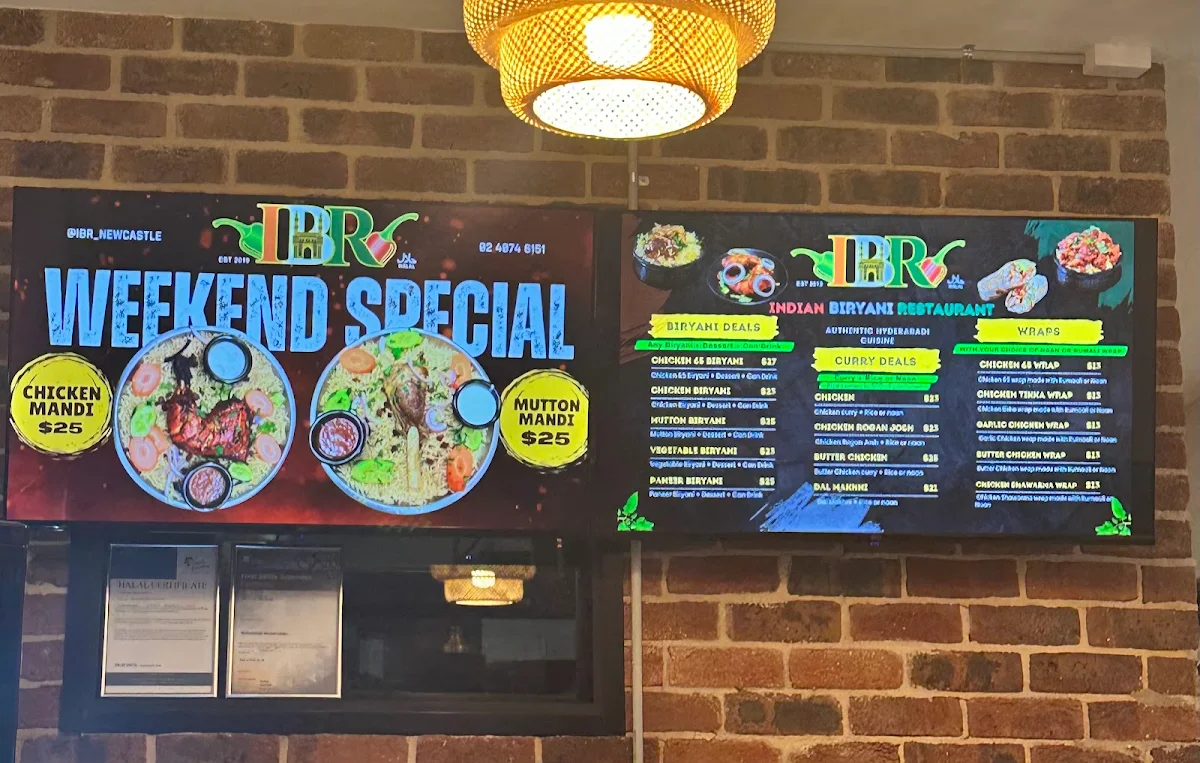 Menu, Indian Biryani Restaurant Newcastle