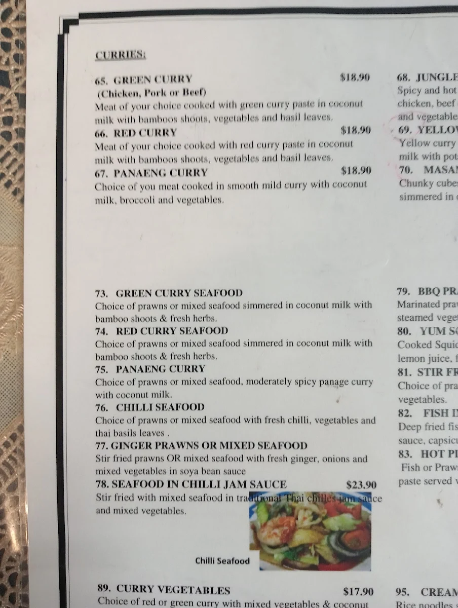 Menu, Cherry Blossom