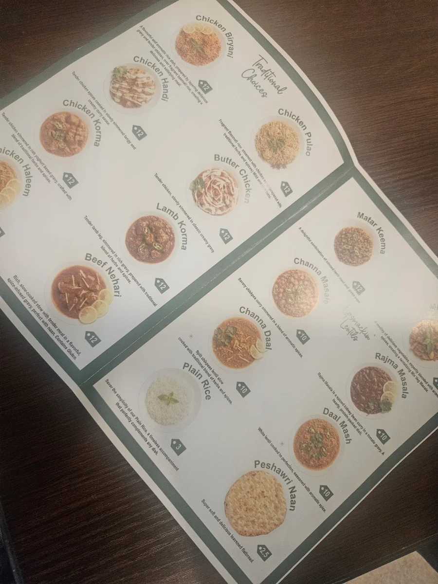 Menu, Peshawri Brunswick