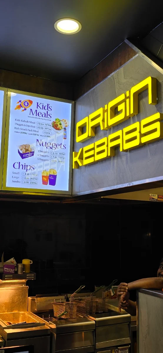 Menu, Origin Kebabs Harbour Town