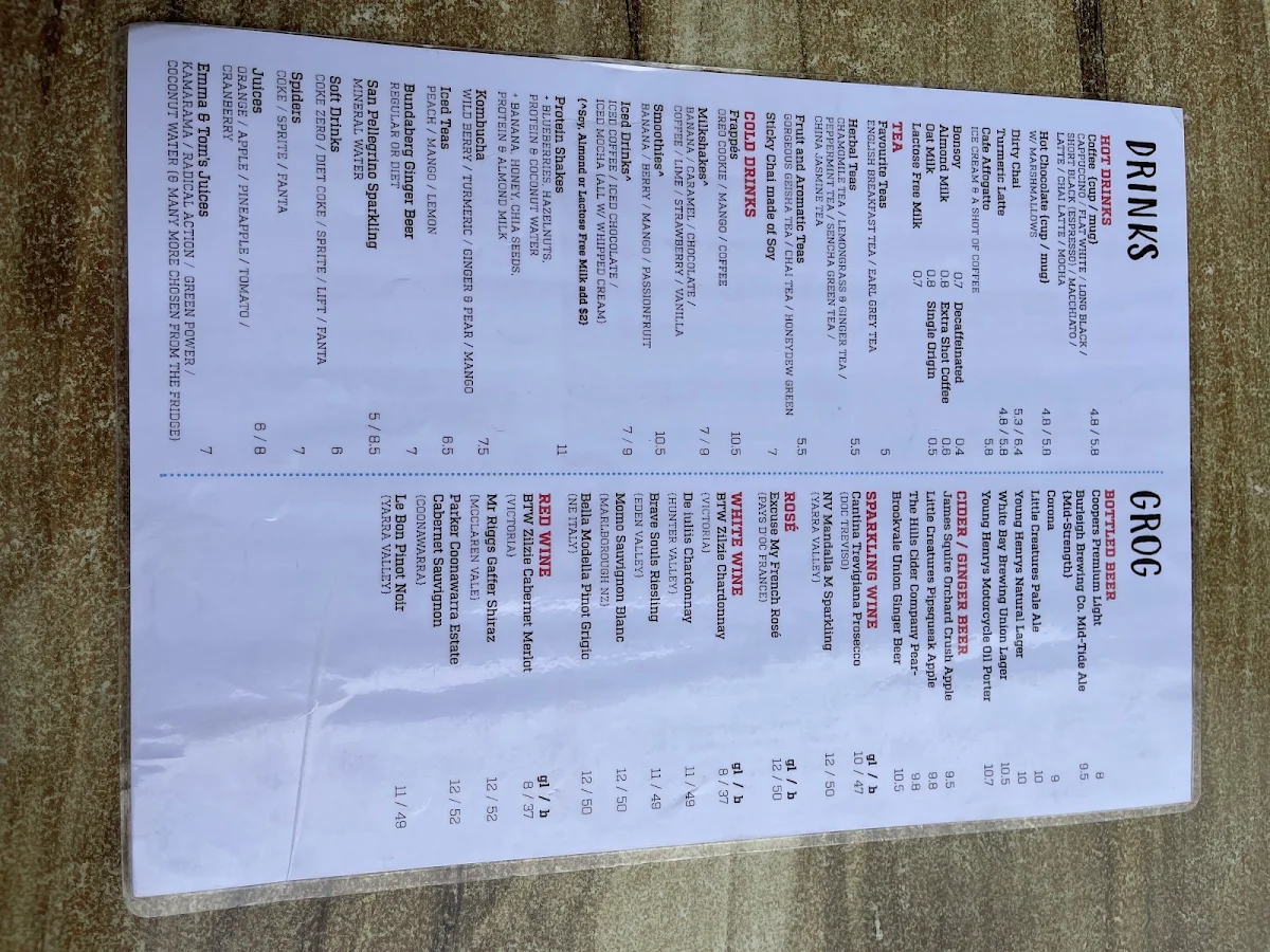 Menu, The Runaway Spoon