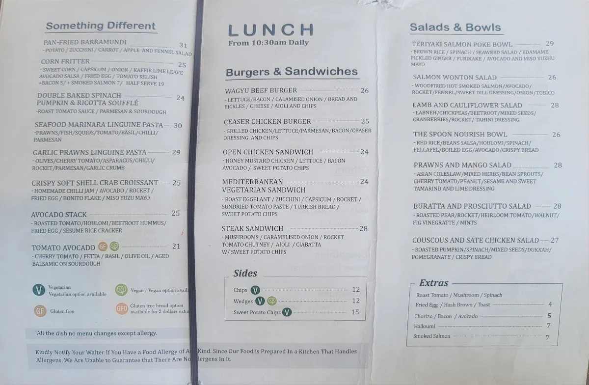Menu, The Runaway Spoon