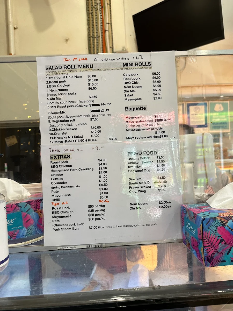 Menu, Hoa Hiep Hot Bread