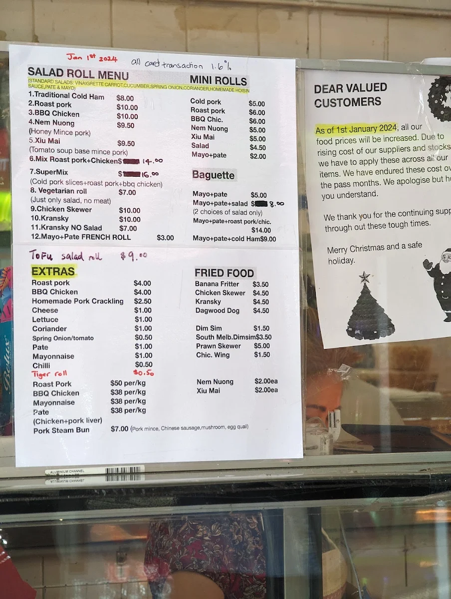 Menu, Hoa Hiep Hot Bread