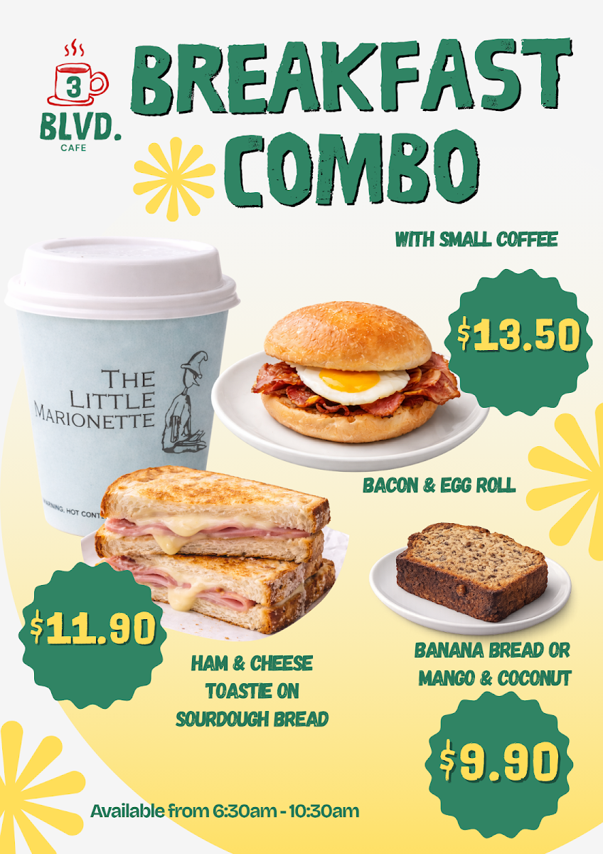 Menu, 3 Blvd. Cafe