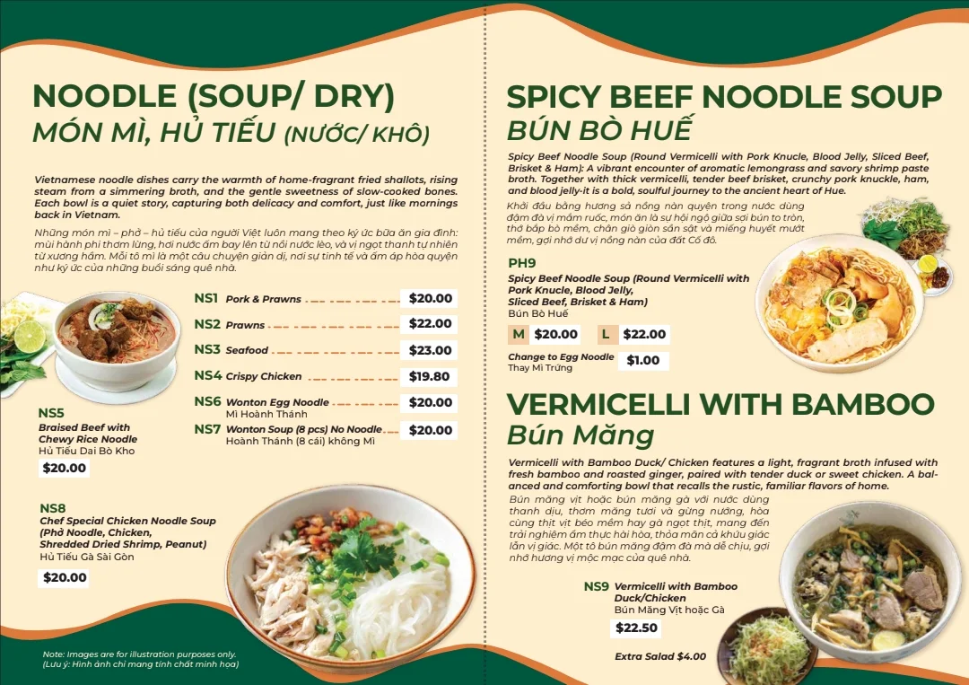 Menu, Saigon River Restaurant