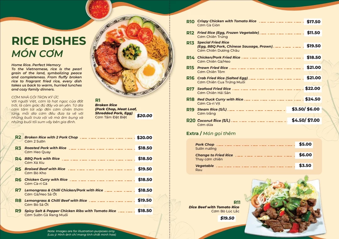 Menu, Saigon River Restaurant