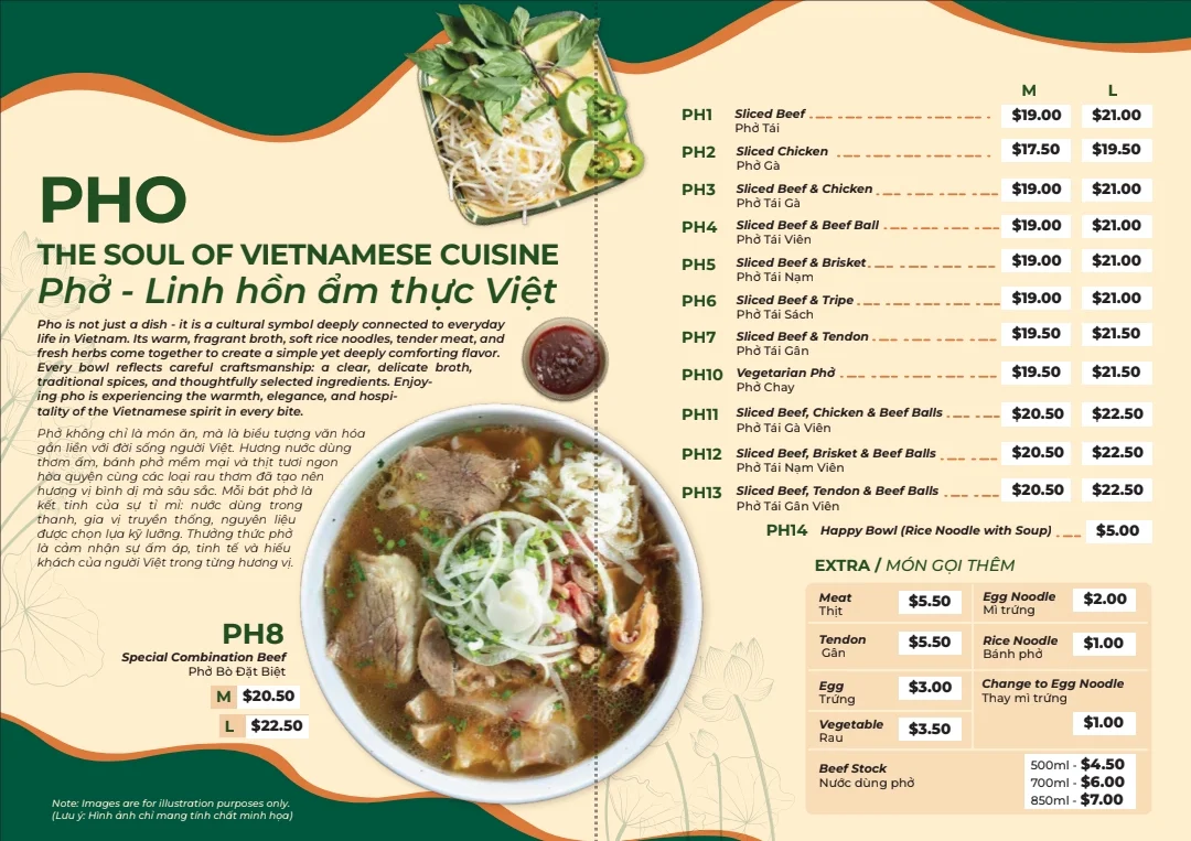 Menu, Saigon River Restaurant
