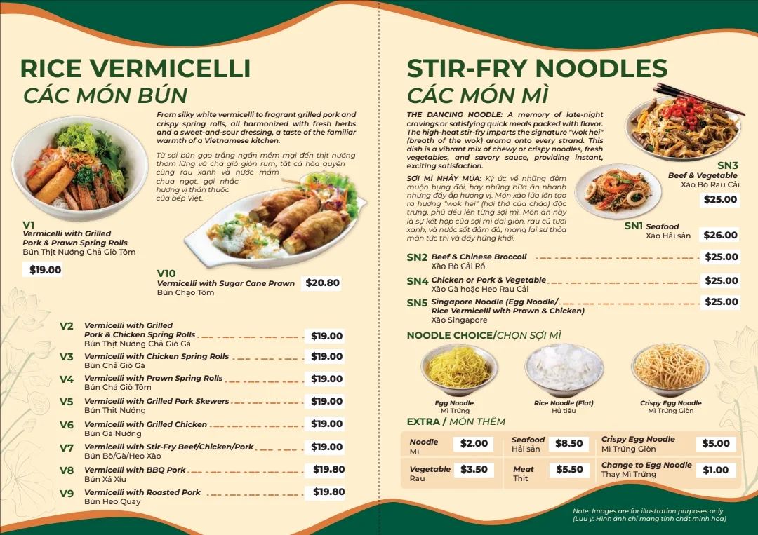 Menu, Saigon River Restaurant