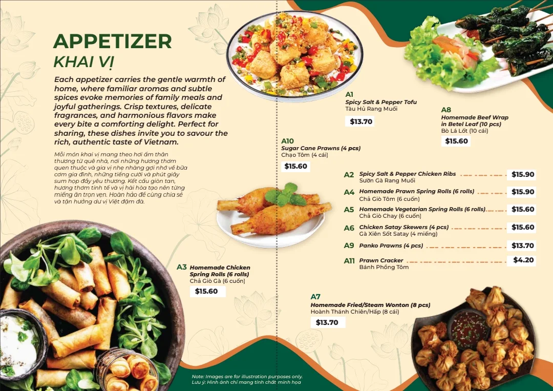 Menu, Saigon River Restaurant