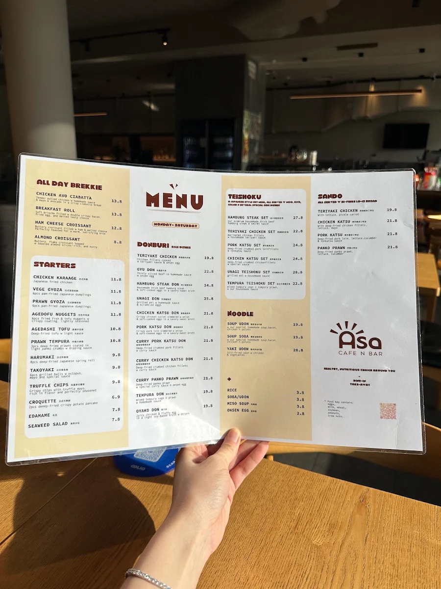 Menu, Asa | Japanese Restaurant n Bar