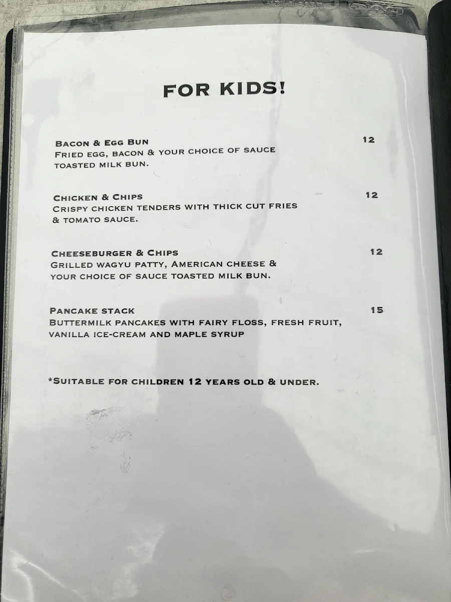 Menu, Silver Fox Cafe