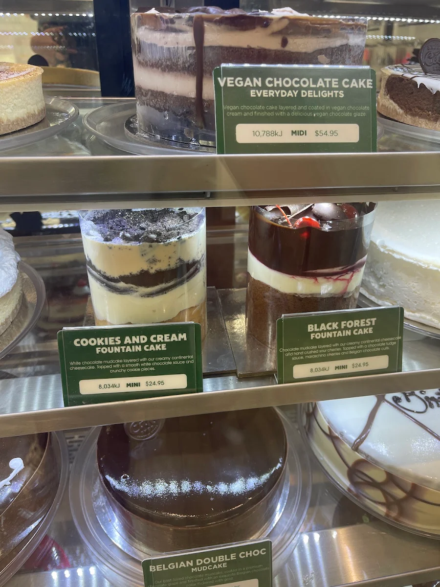 Menu, The Cheesecake Shop Maroubra Junction