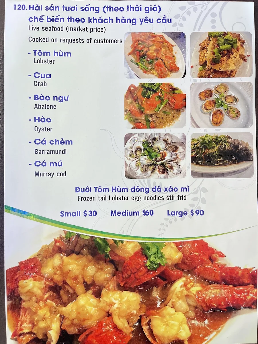 Menu, Moon Diem Hen