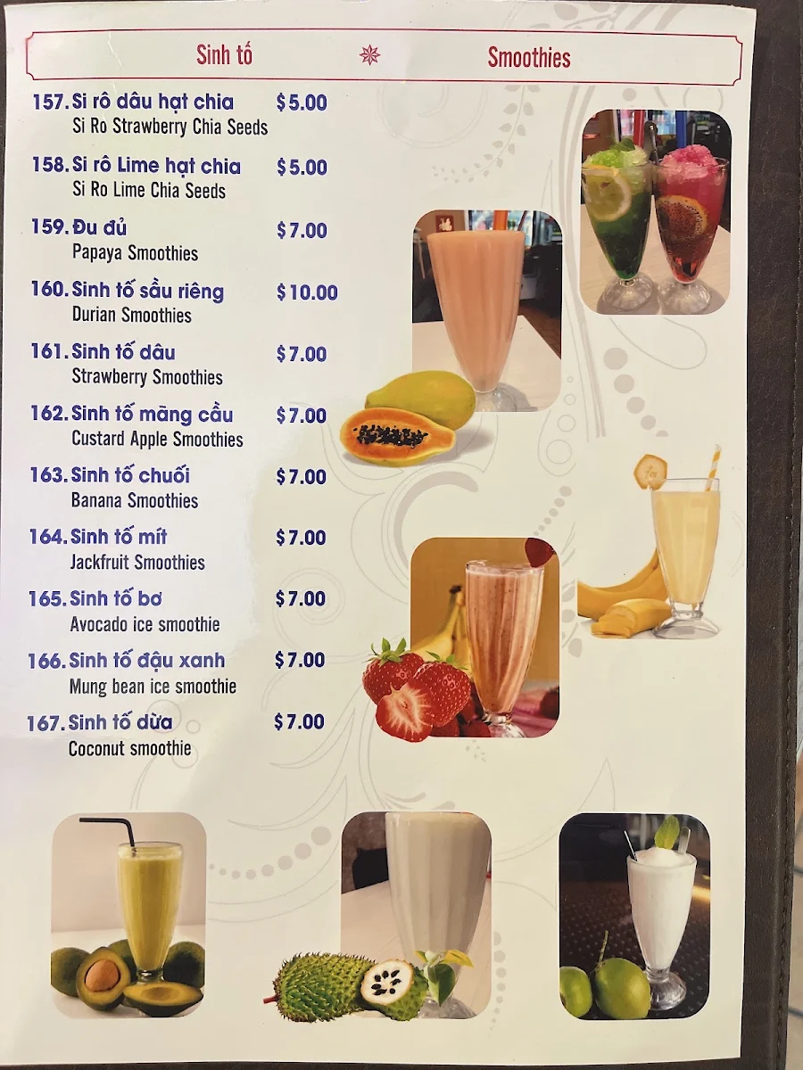 Menu, Moon Diem Hen