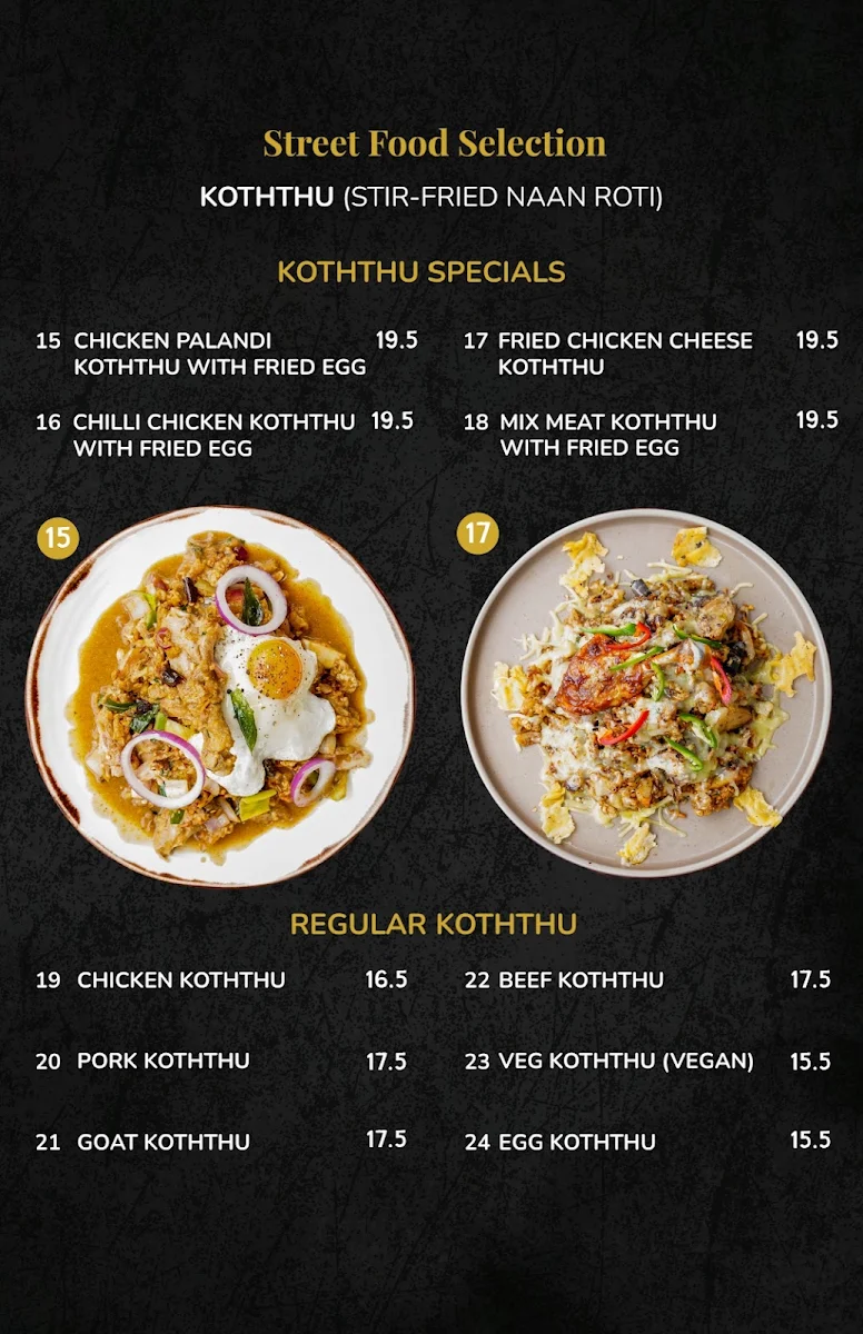 Menu, Fusion Ceylon