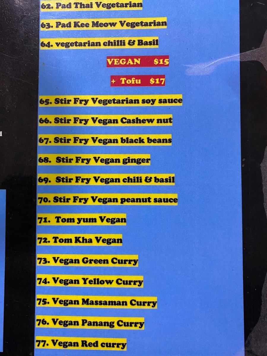 Menu, Lemongrass Authentic Thai Cuisine Restaurant
