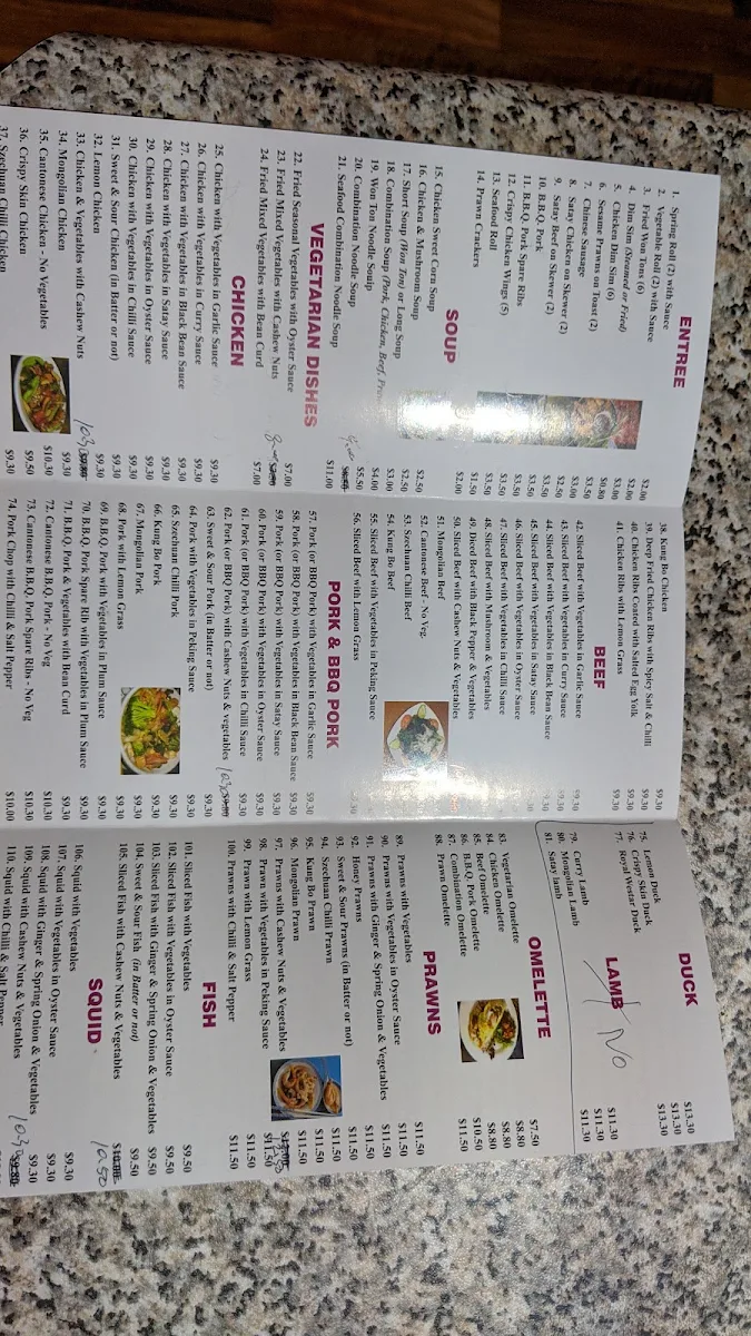 Menu, Westar