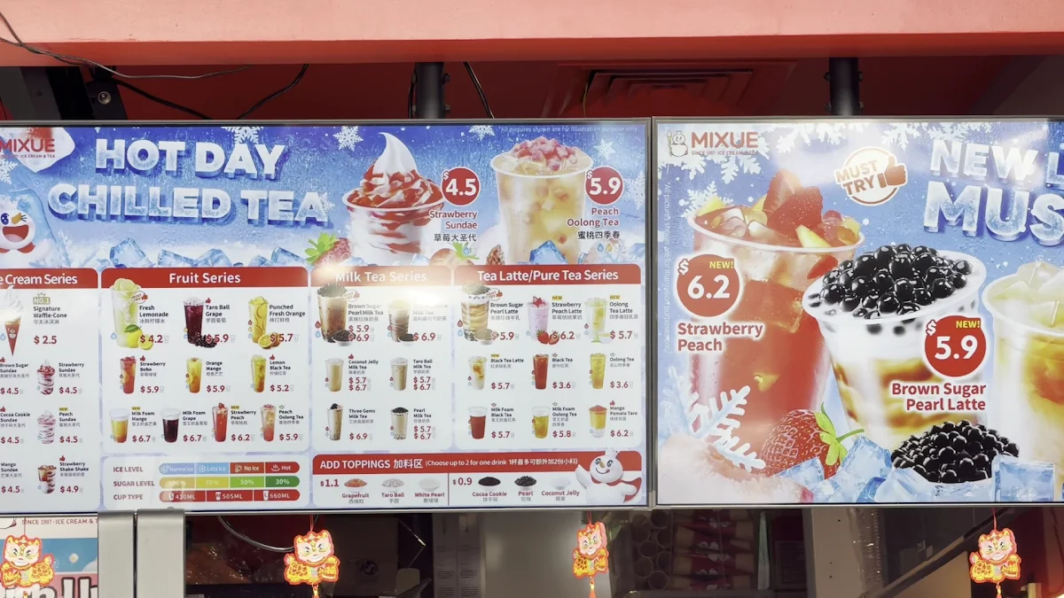 Menu, Kwafood & Mixue Springvale