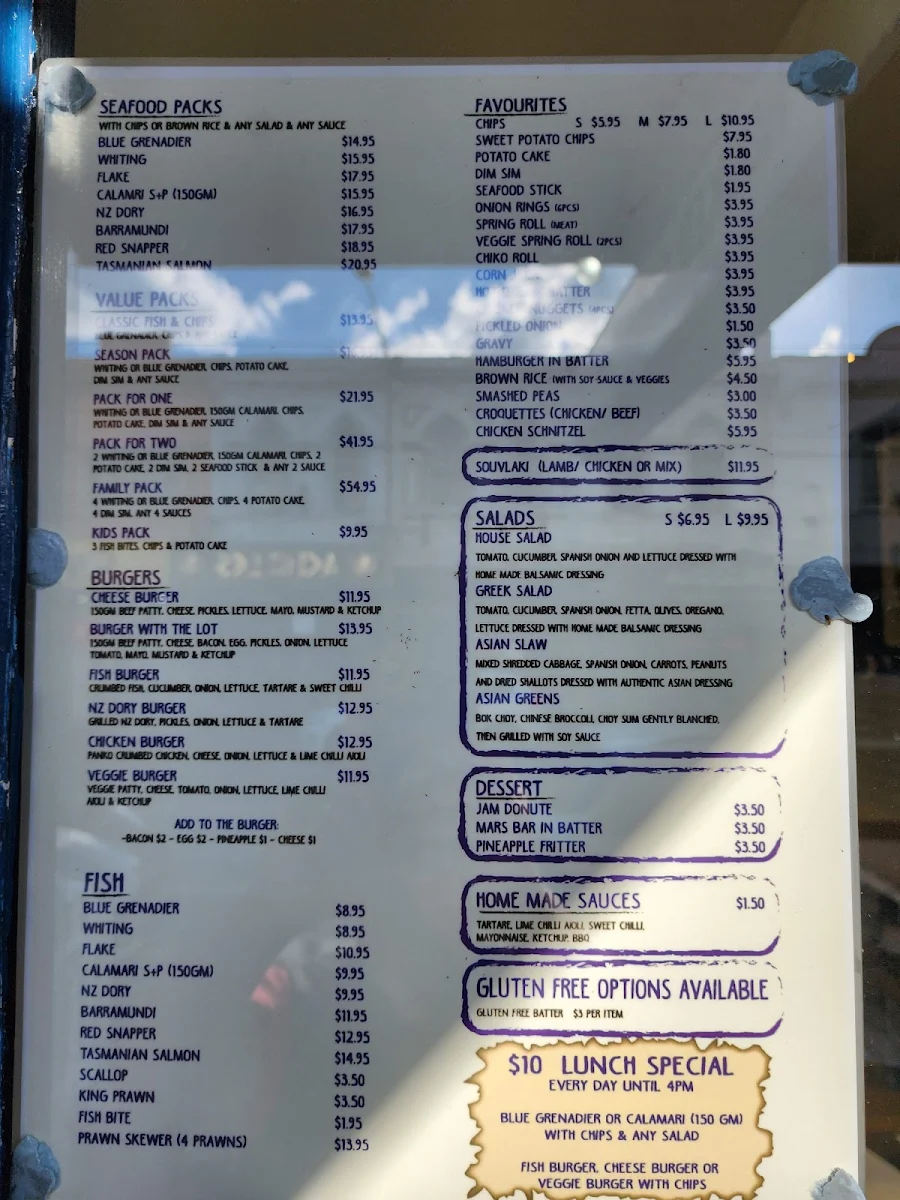 Menu, Hooked Best Fish and Chips Windsor