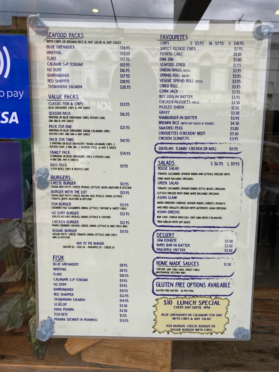 Menu, Hooked Best Fish and Chips Windsor