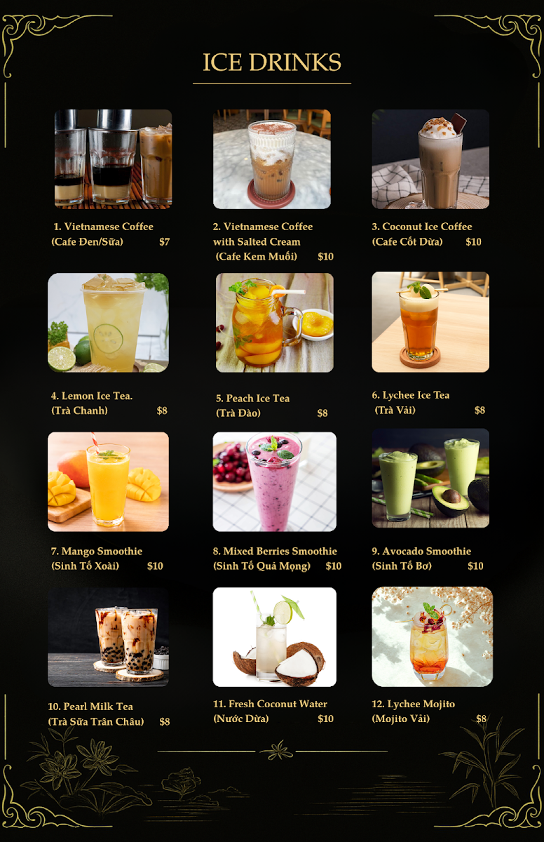 Menu, Viet Legacy