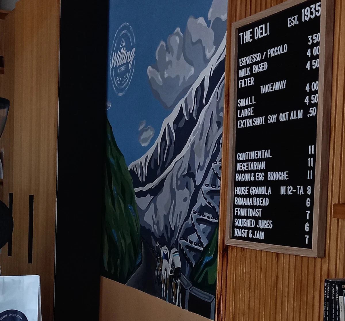 Menu, Willing Coffee Mt Lawley