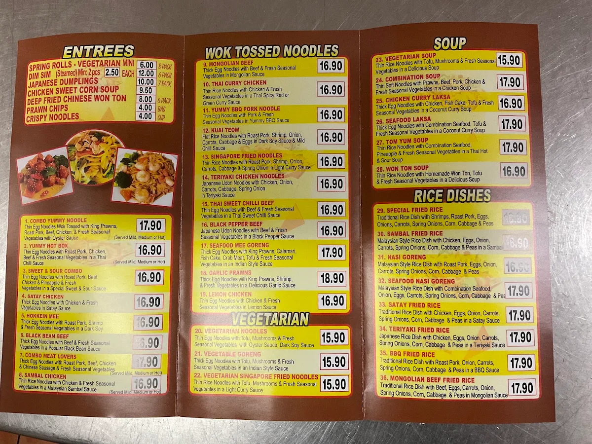 Menu, Special Chinese Noodles (yummy noodles)