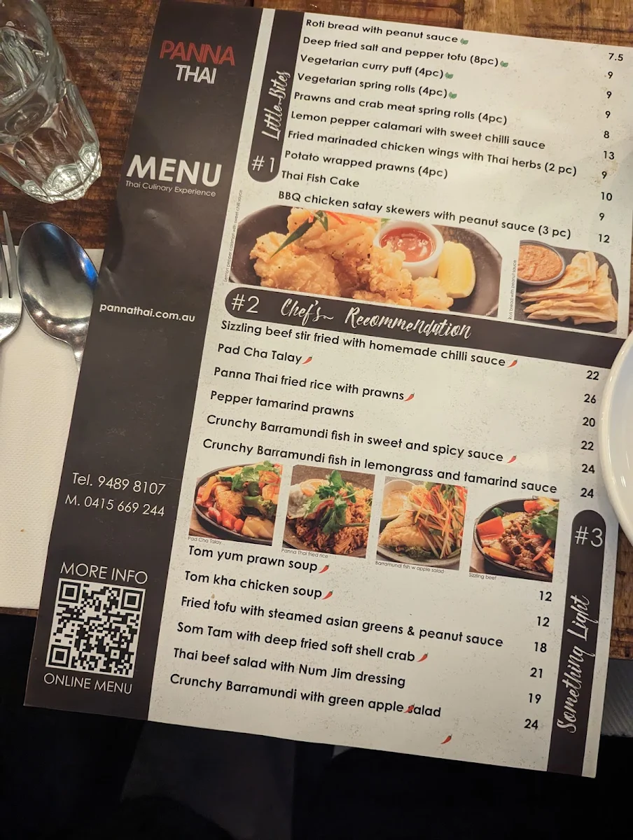 Menu, Panna Thai