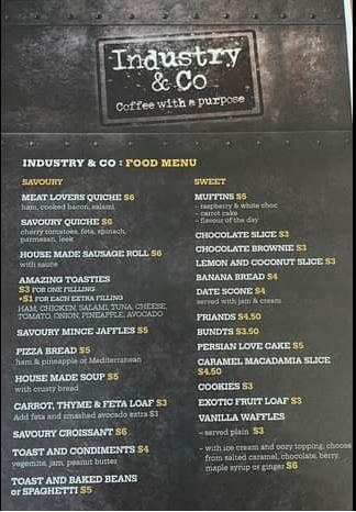 Menu, Industry and Co