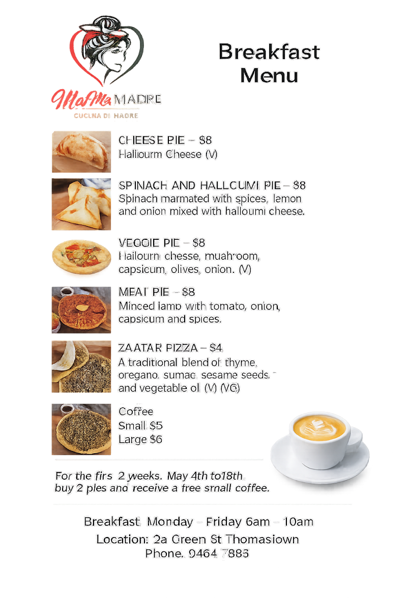 Menu, MaMa Madre