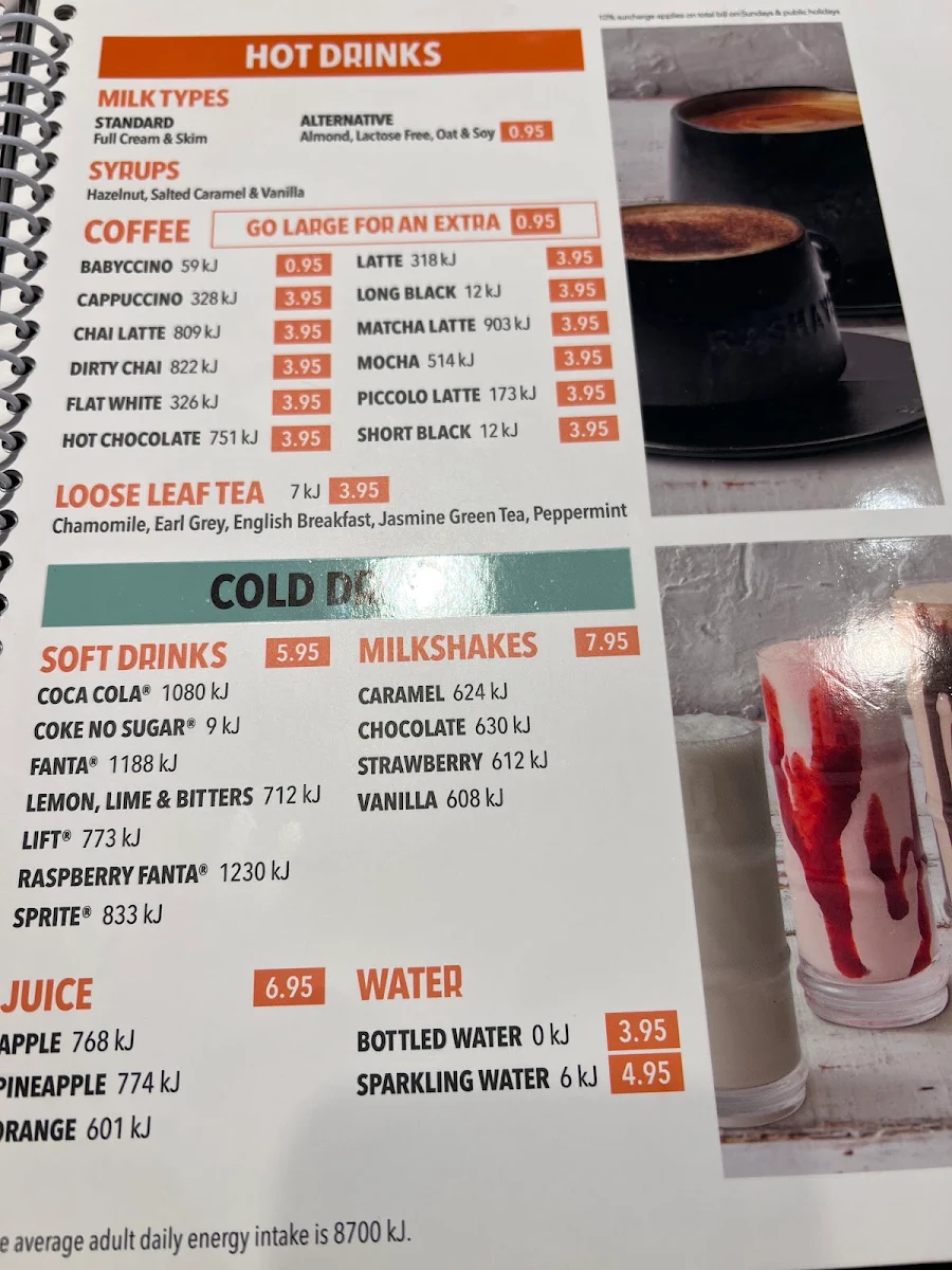 Menu, RASHAYS - Broadmeadows