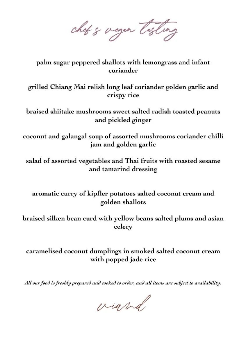 Menu, viand