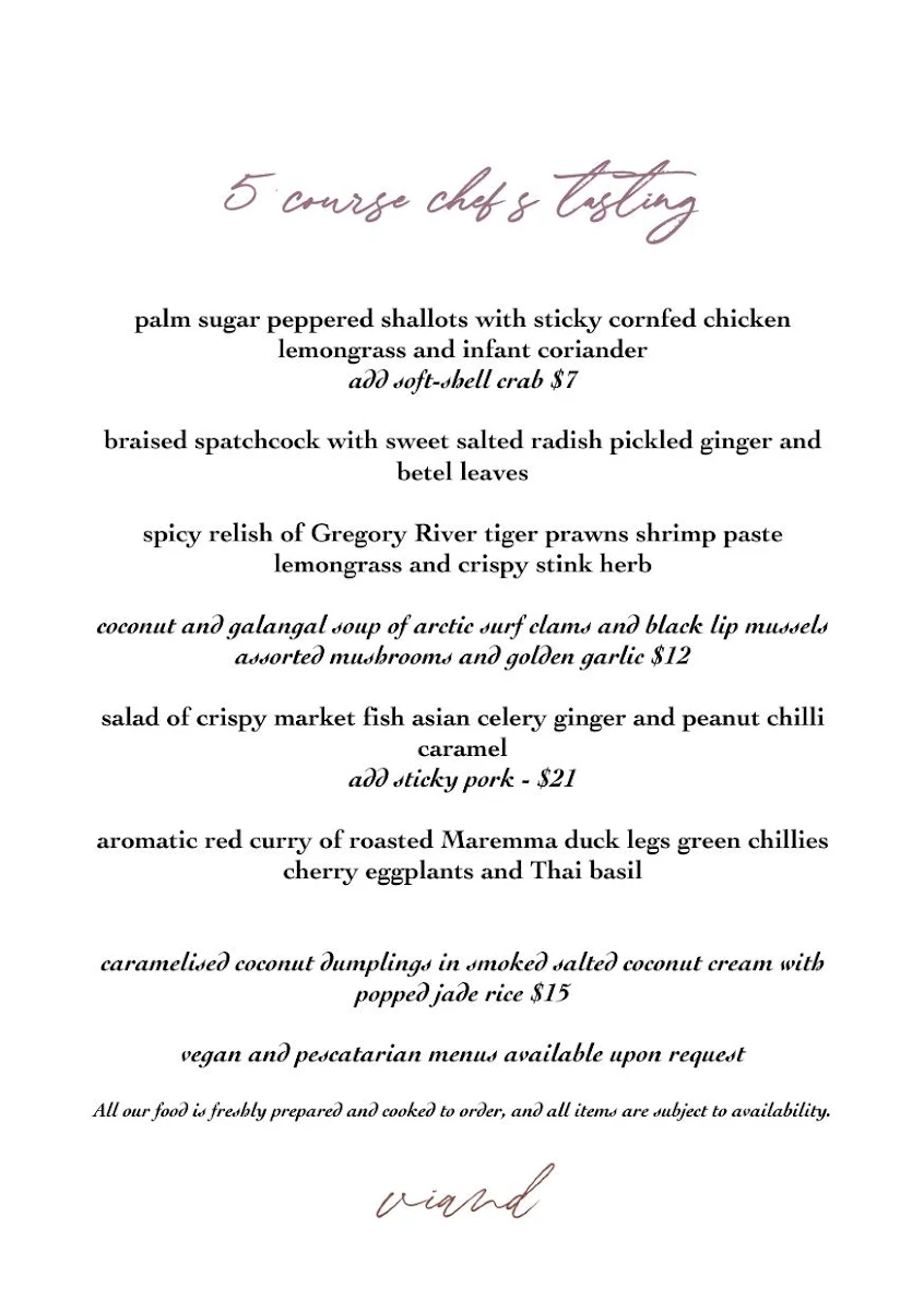 Menu, viand