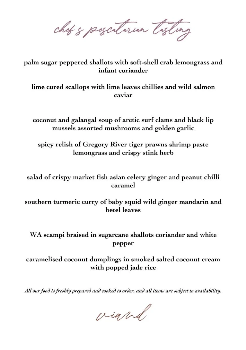 Menu, viand