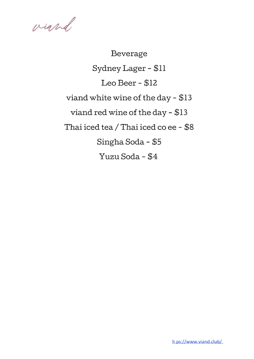 Menu, viand