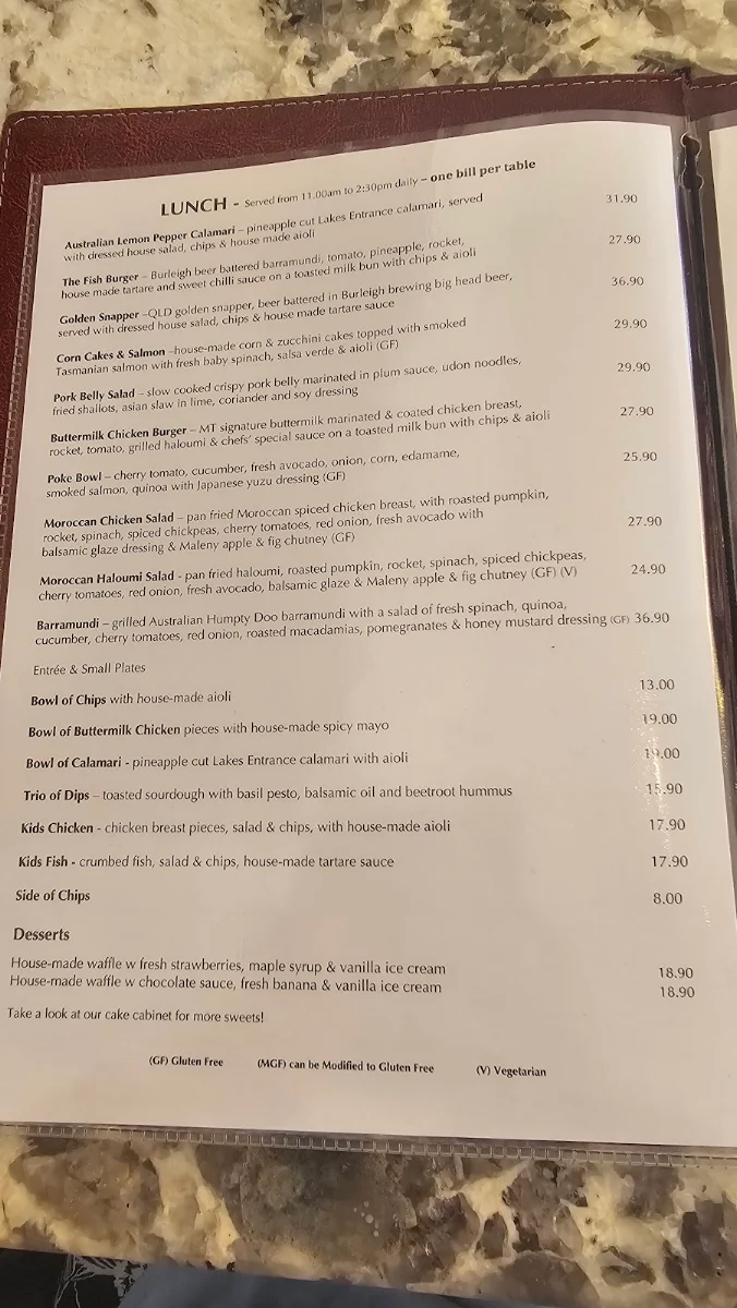 Menu, MATTHEW THOMAS