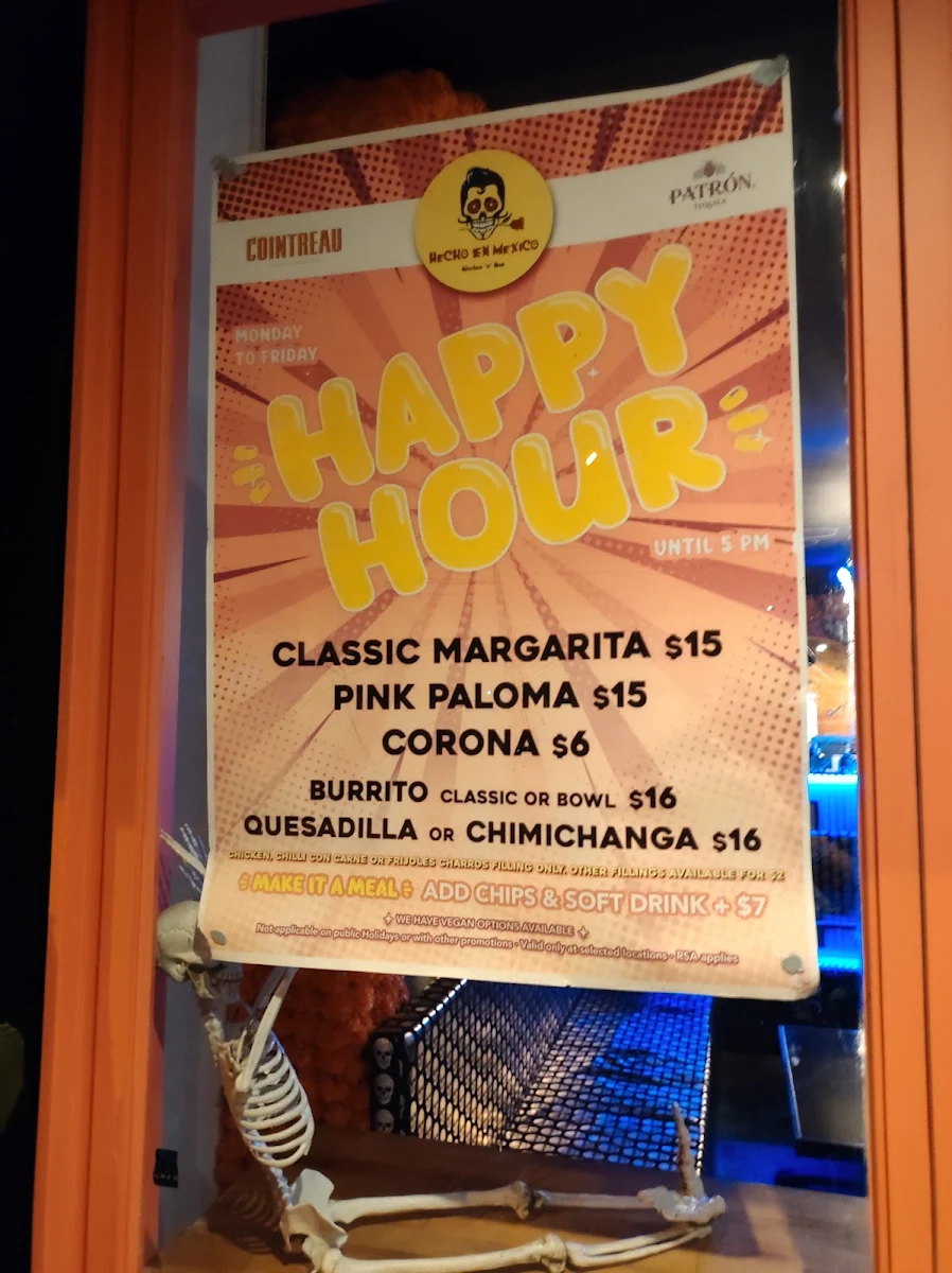 Menu, Hecho en Mexico Yarraville