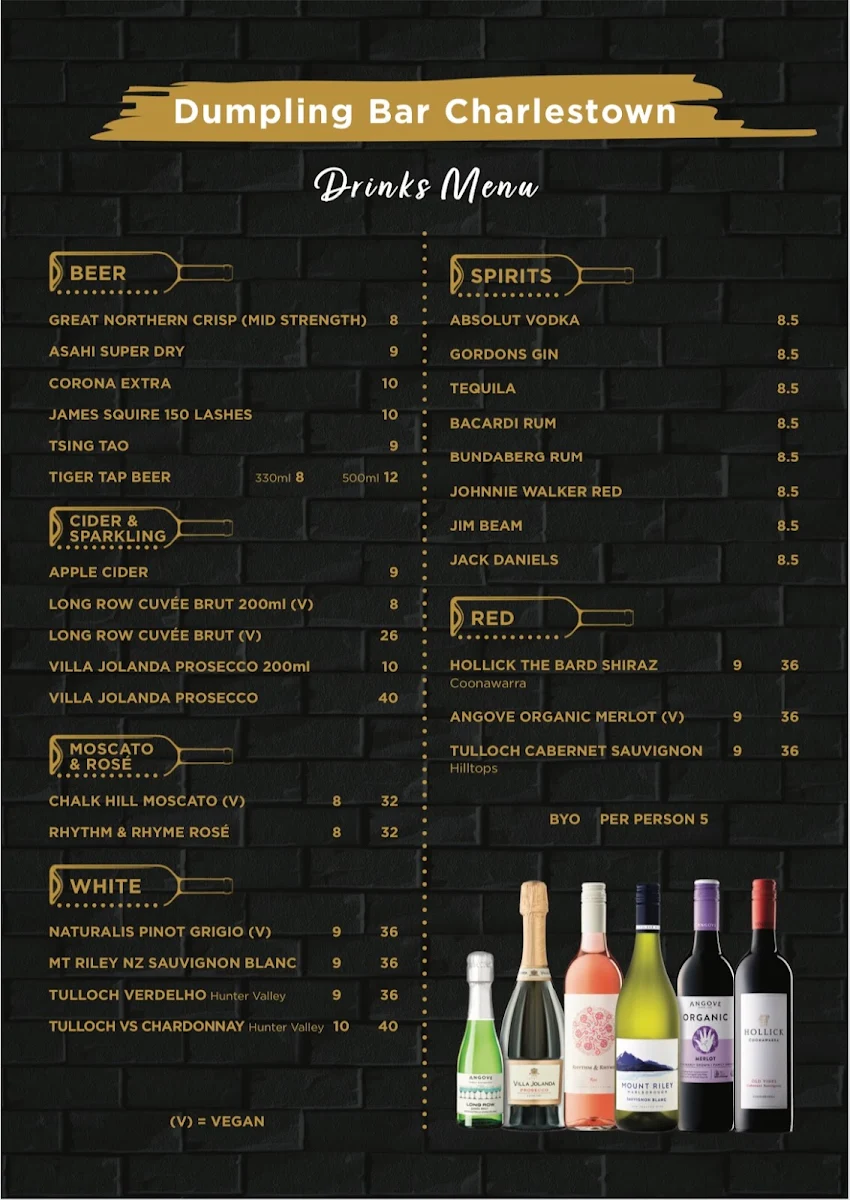 Menu, Dumpling Bar Charlestown