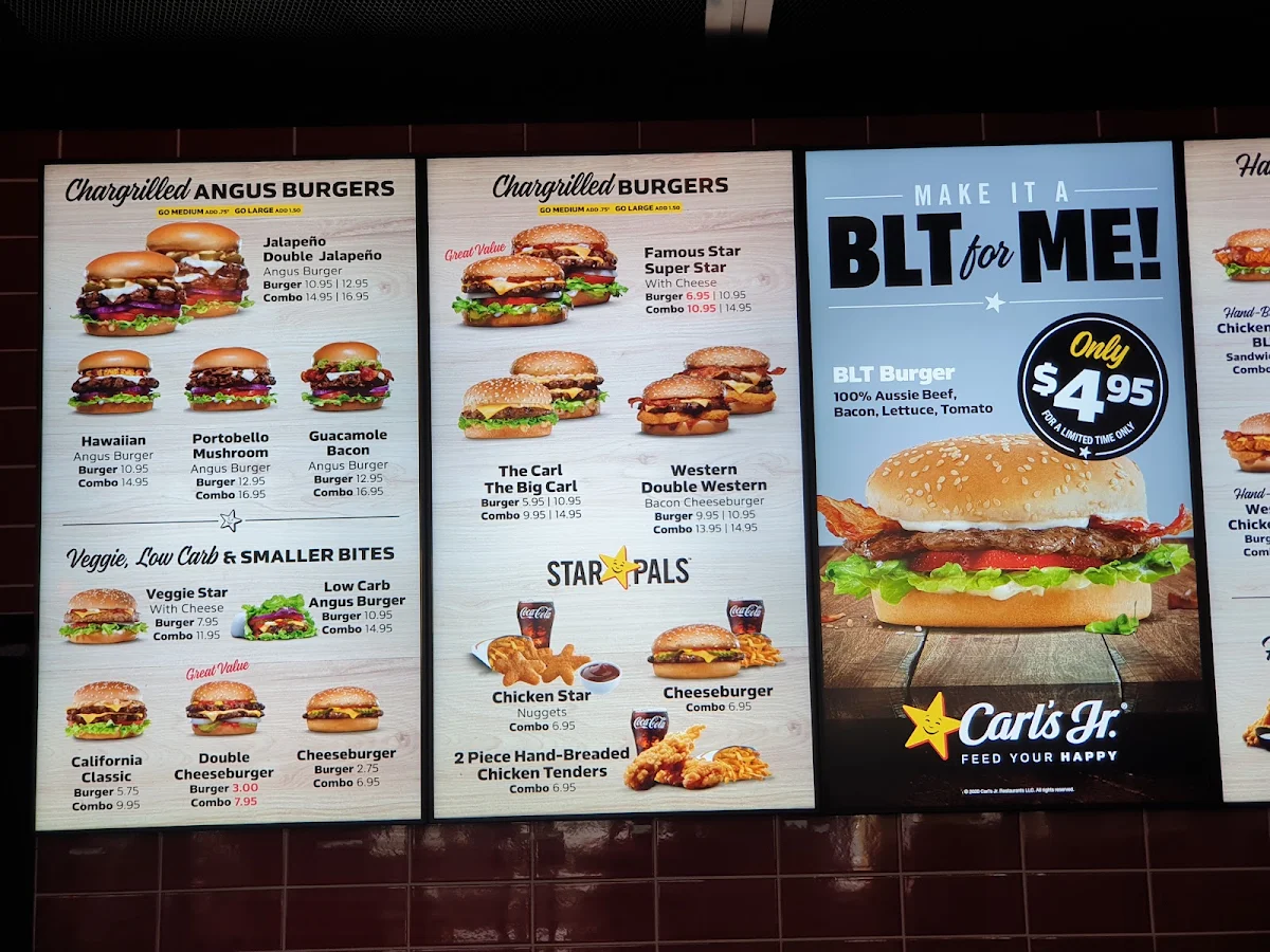 Menu, Carl's Jr. Hope Island