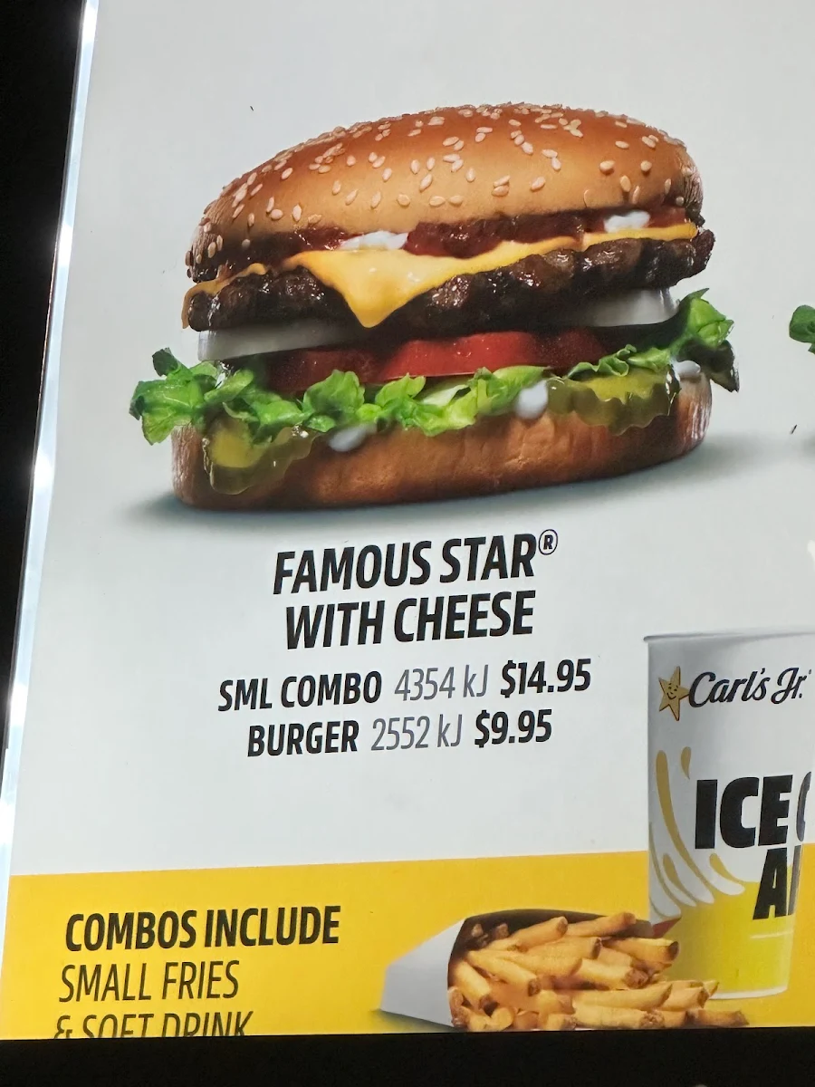 Menu, Carl's Jr. Hope Island