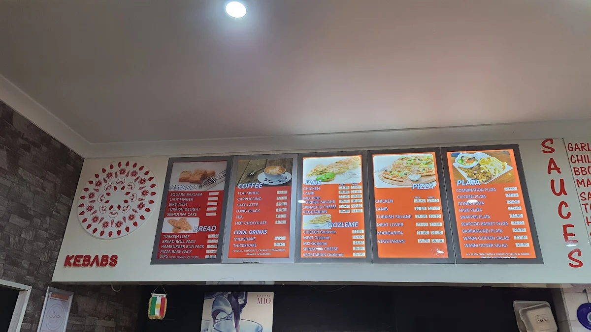 Menu, KAPPADOKIA KEBABS AND FISH & CHIPS