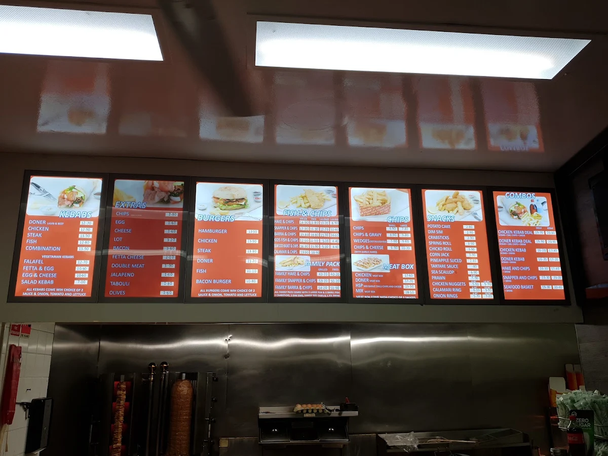 Menu, KAPPADOKIA KEBABS AND FISH & CHIPS
