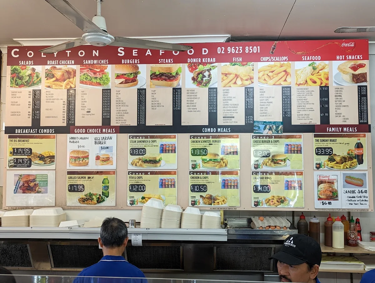 Menu, Colyton Seafood & Takeaway
